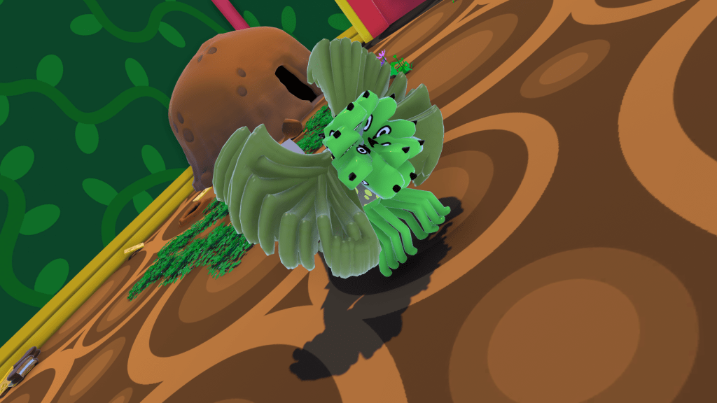 Pure chaos.  CG video game screen shot showing a green monstrosity with about ten heads and eight front legs and something I can't identify coming out if its neck.  I guess you could call it a dog if you really want to.  